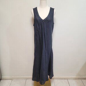CP Shades Linen V-Neck Midi Dress Size Large